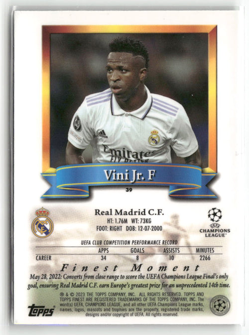 2022-23 Topps Finest Flashbacks UEFA Club Competitions #39 Vini Jr.