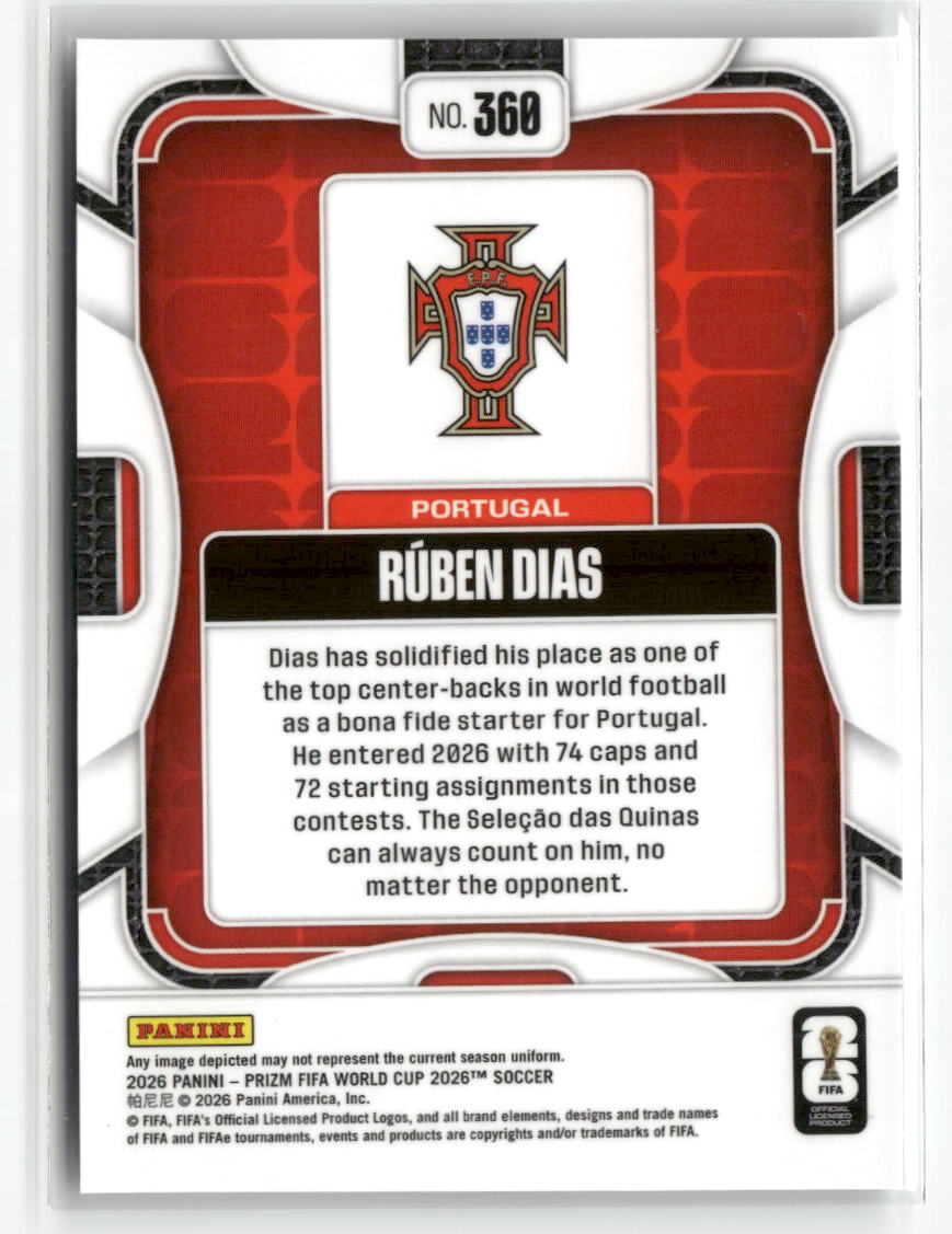 2026 Panini Prizm FIFA World Cup #360 Ruben Dias