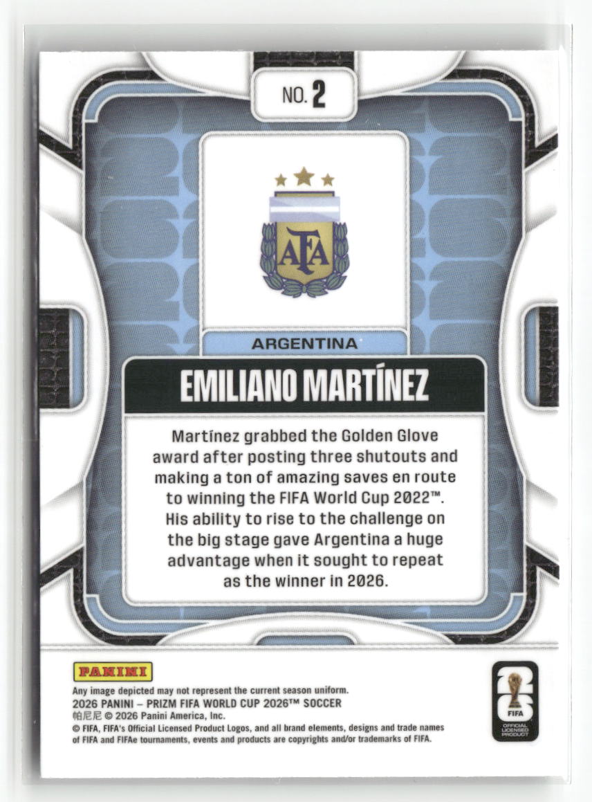 2026 Panini Prizm FIFA World Cup #2 Emiliano Martinez