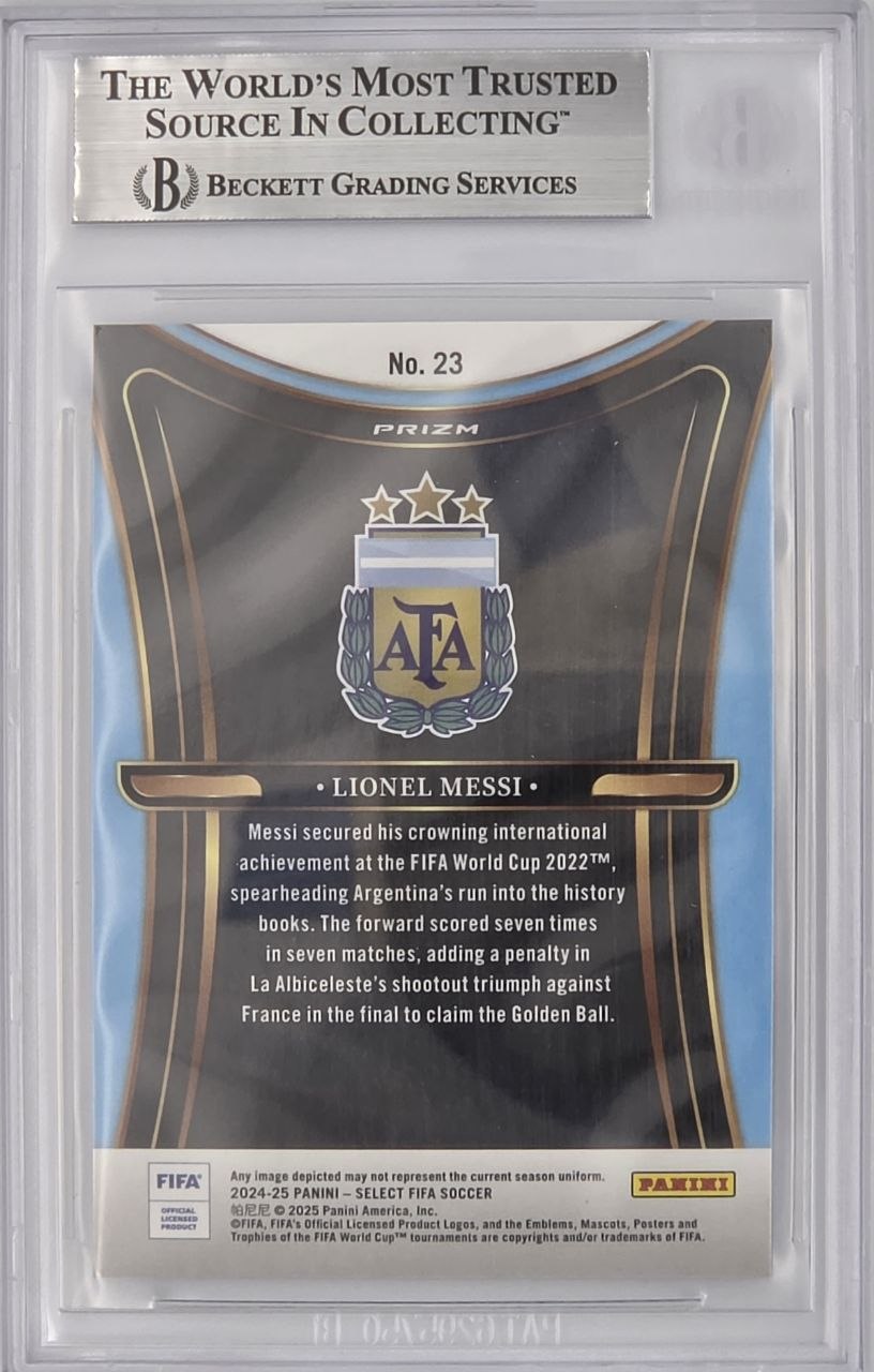 2024-25 Panini Select FIFA #23 Lionel Messi Unstoppable Blue Pulsar BGS 9 Mint