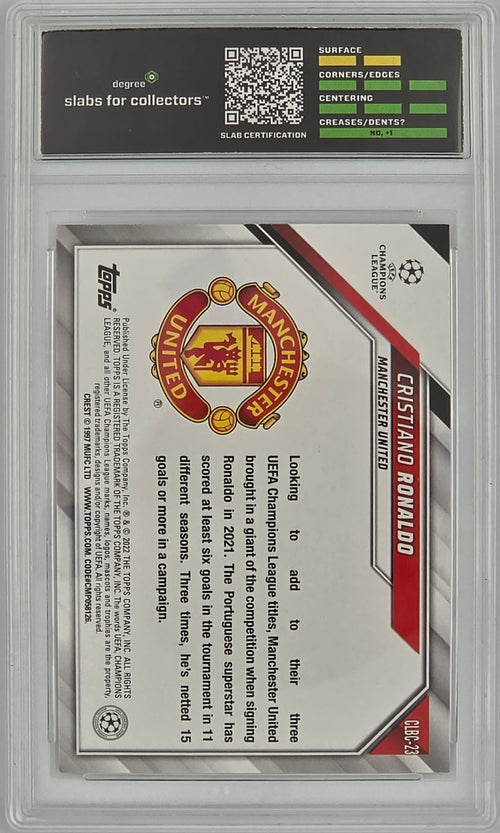 2022 Topps UEFA Champions  Inter TC Day #CLBC-23 Cristiano Ronaldo Degree 9 Mint